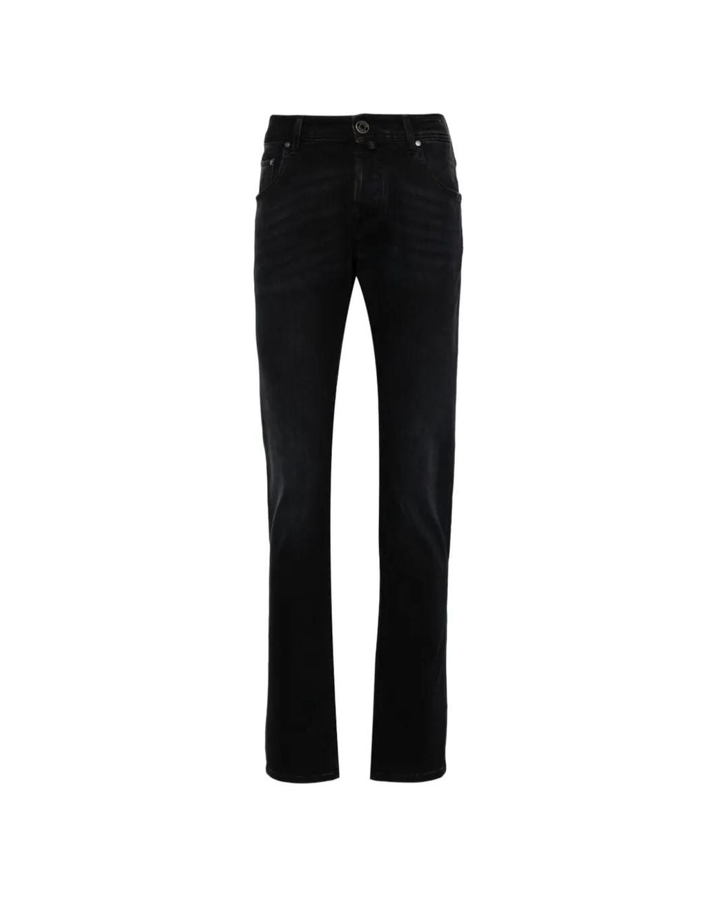 Jacob Cohen Black Faded-Effect Slim-Fit Jeans for men