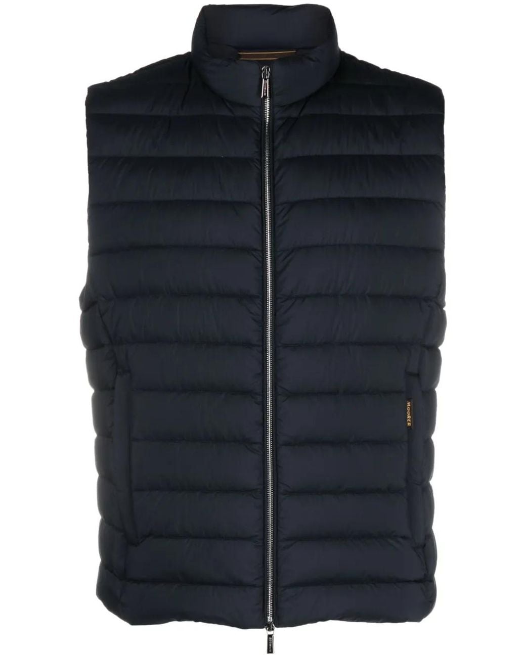 Moorer Blue Quilted Zipped Gilet for men