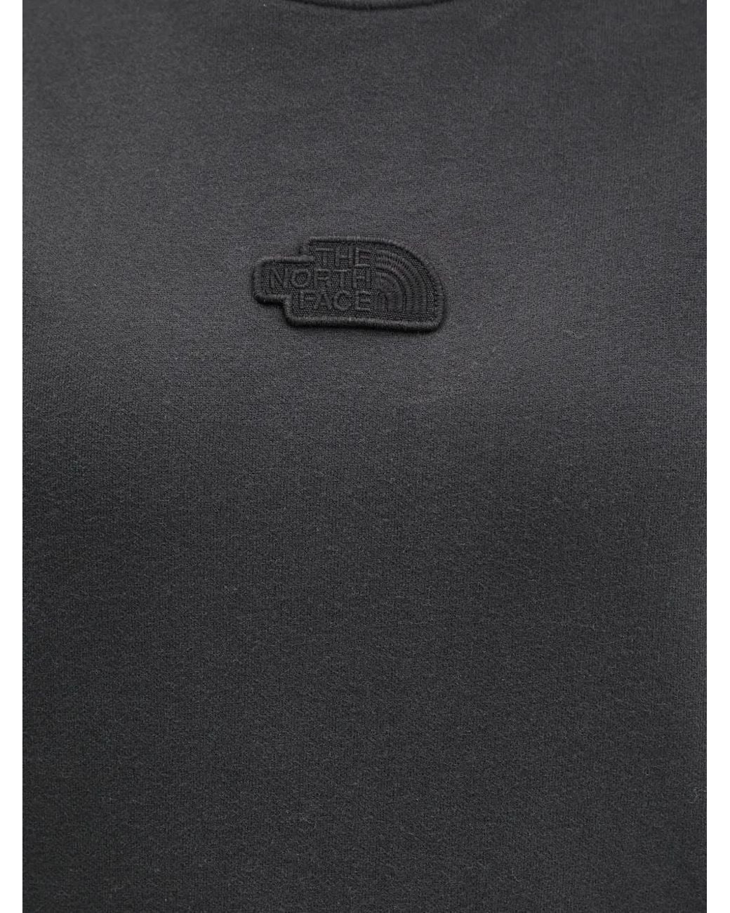 The North Face Gray Logo-Patch Crew-Neck Sweatshirt