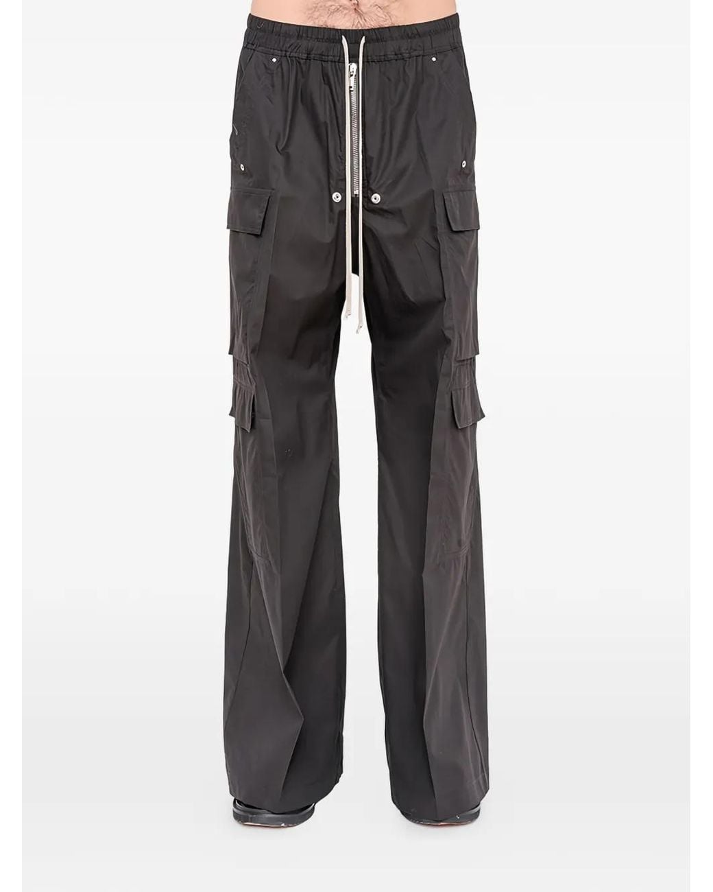 Rick Owens Gray Drawstring-Fastening Cargo Pants for men