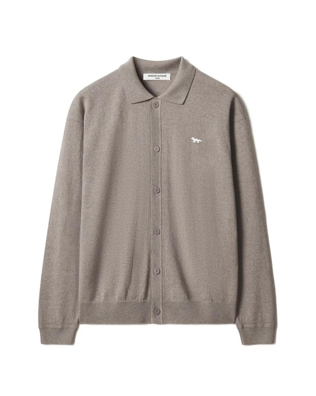 Maison Kitsuné Brown Profile Fox Comfort Polo Cardigan for men