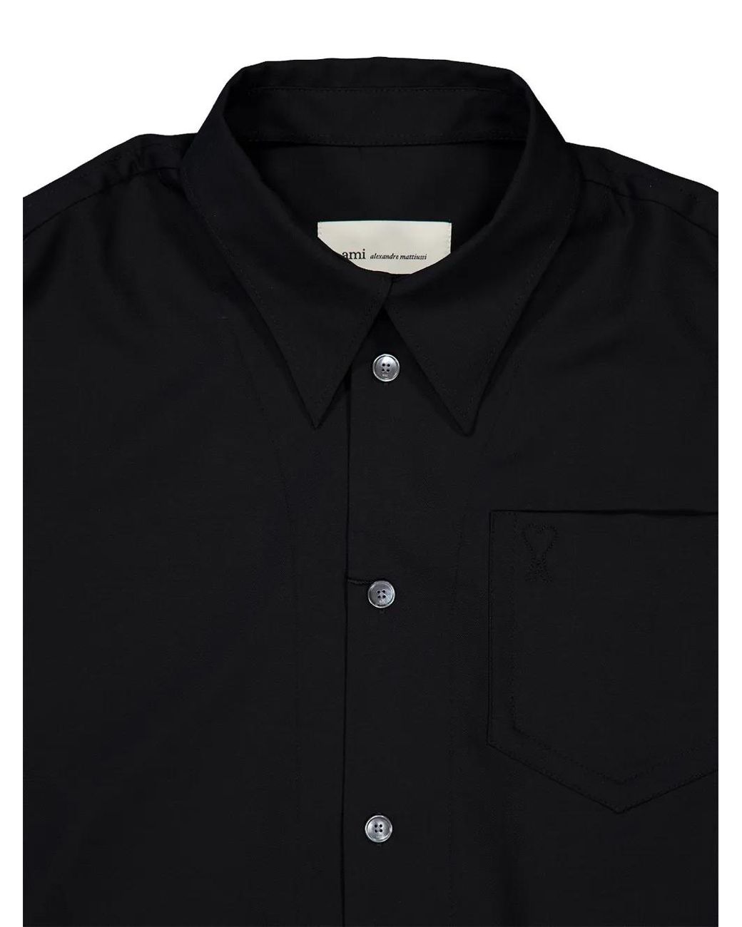 AMI Blue Sharp-Collar Shirt