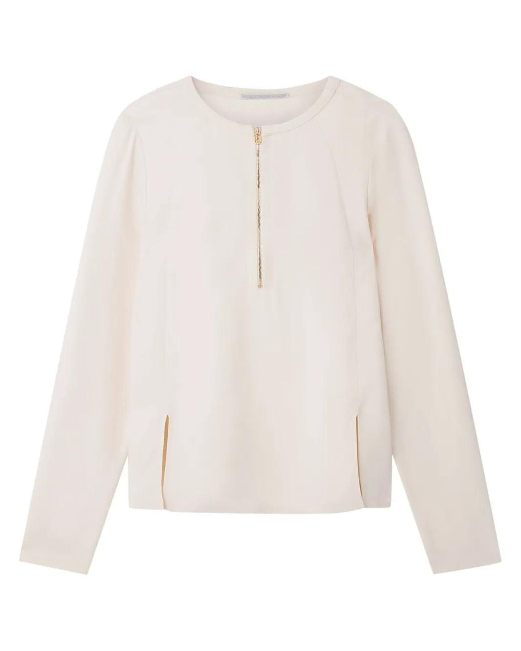 Stella McCartney White Arlesa Double-Split Hem Zip Blouse