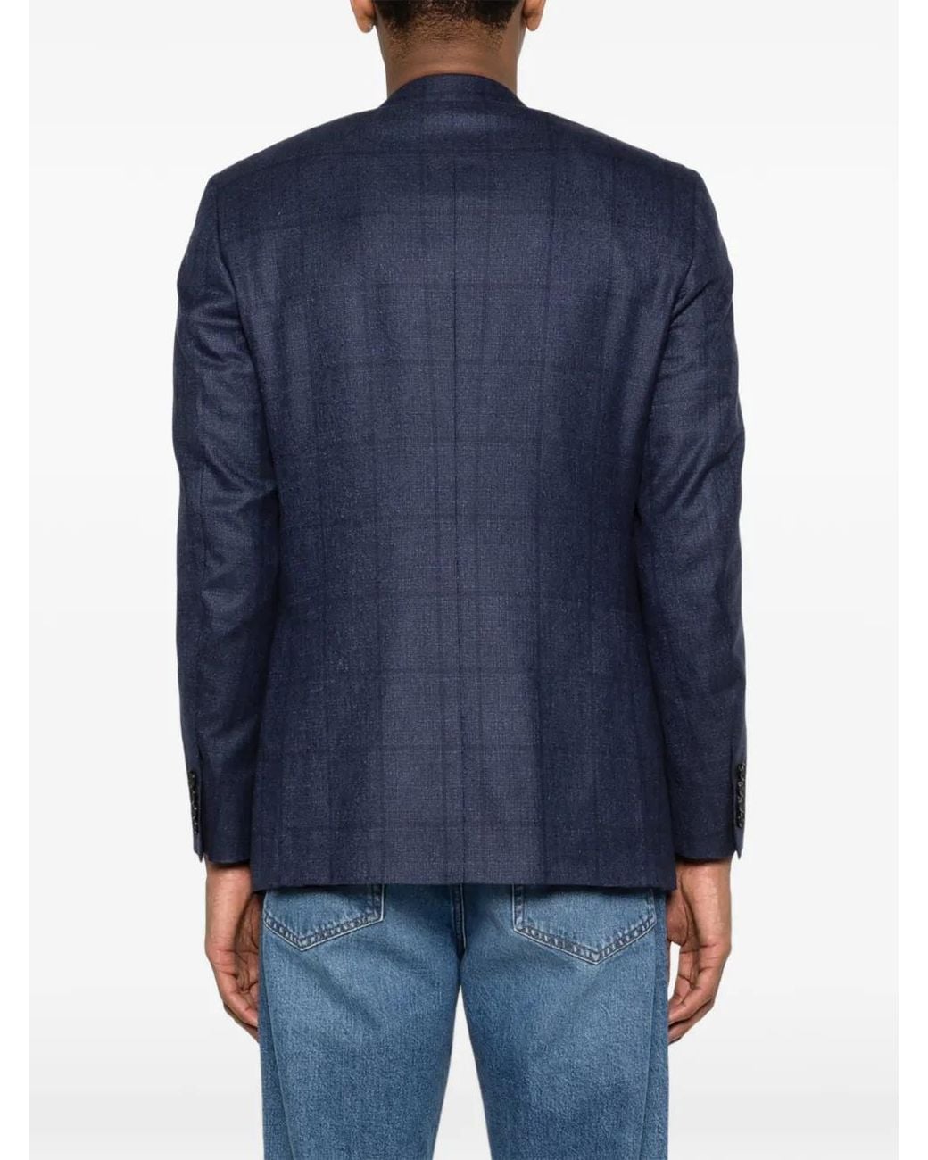 Canali Blue Check Pattern Blazer for men
