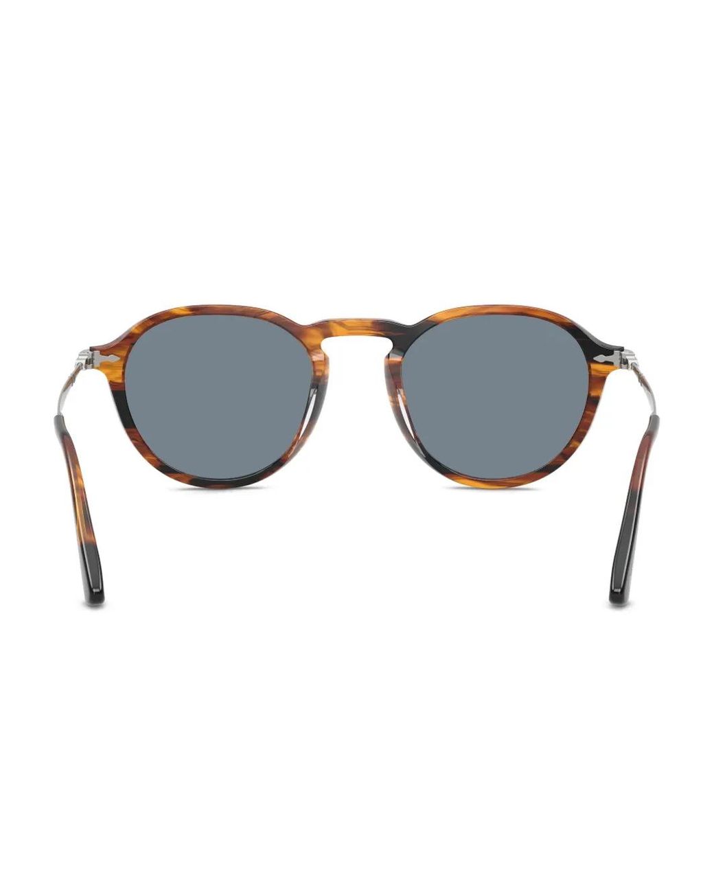 Persol Blue Tortoiseshell Round-Frame Sunglasses
