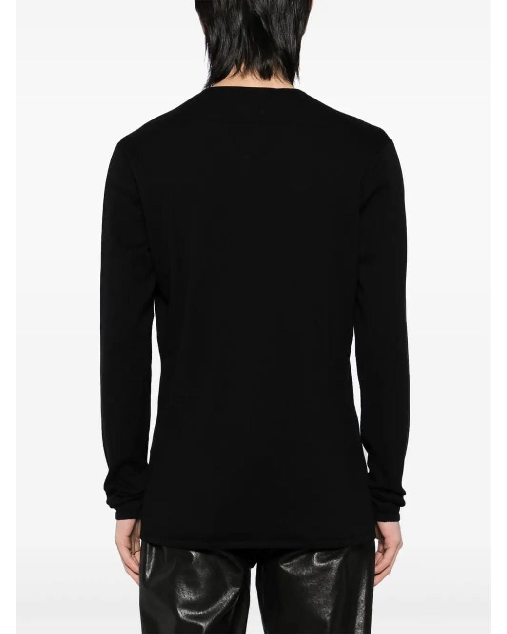 Label Under Construction Black Crew-Neck T-Shirt for men