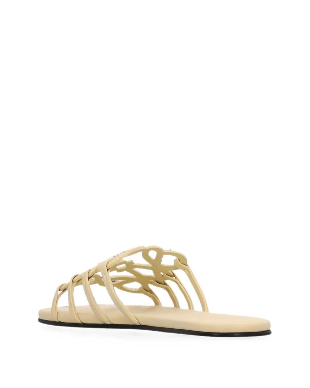 Loewe White Petal Anagram Strass-Embellished Sandals