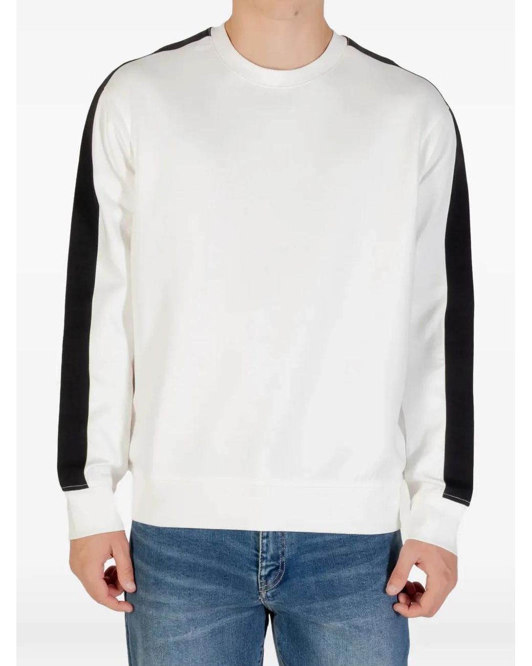 ARMANI EXCHANGE White Stripe Sweatshirt for men