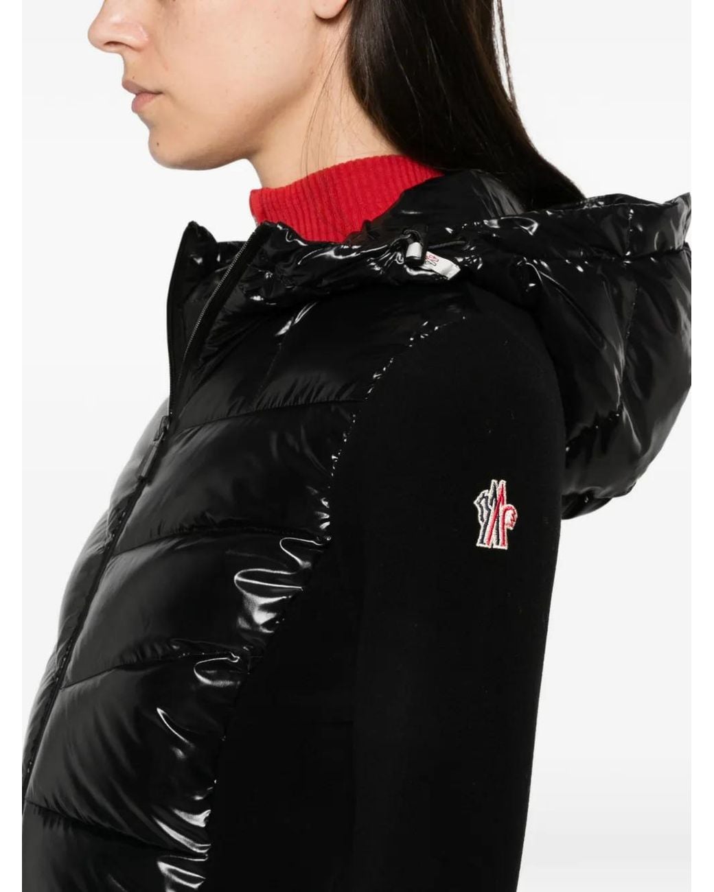 Moncler Black Quilted Hooded Cardigan