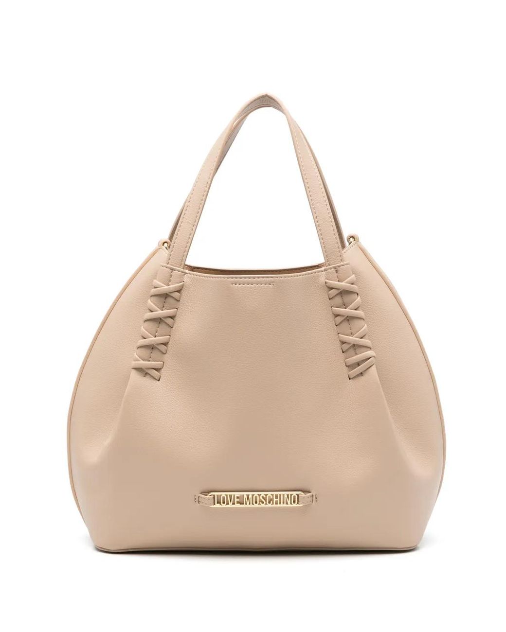 Love Moschino Natural Logo-Detail Tote Bag