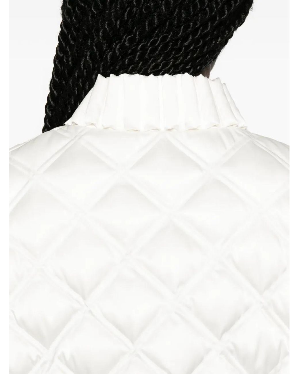 RAXXY White Quilted-Pattern Bomber Jacket