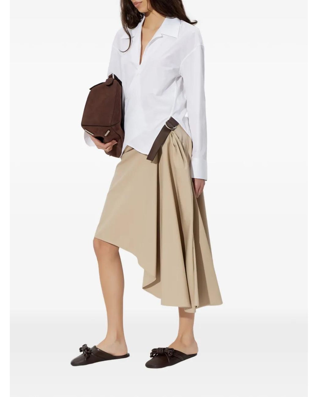 Loewe Natural Jupe Asymétrique À Taille Ceinturée