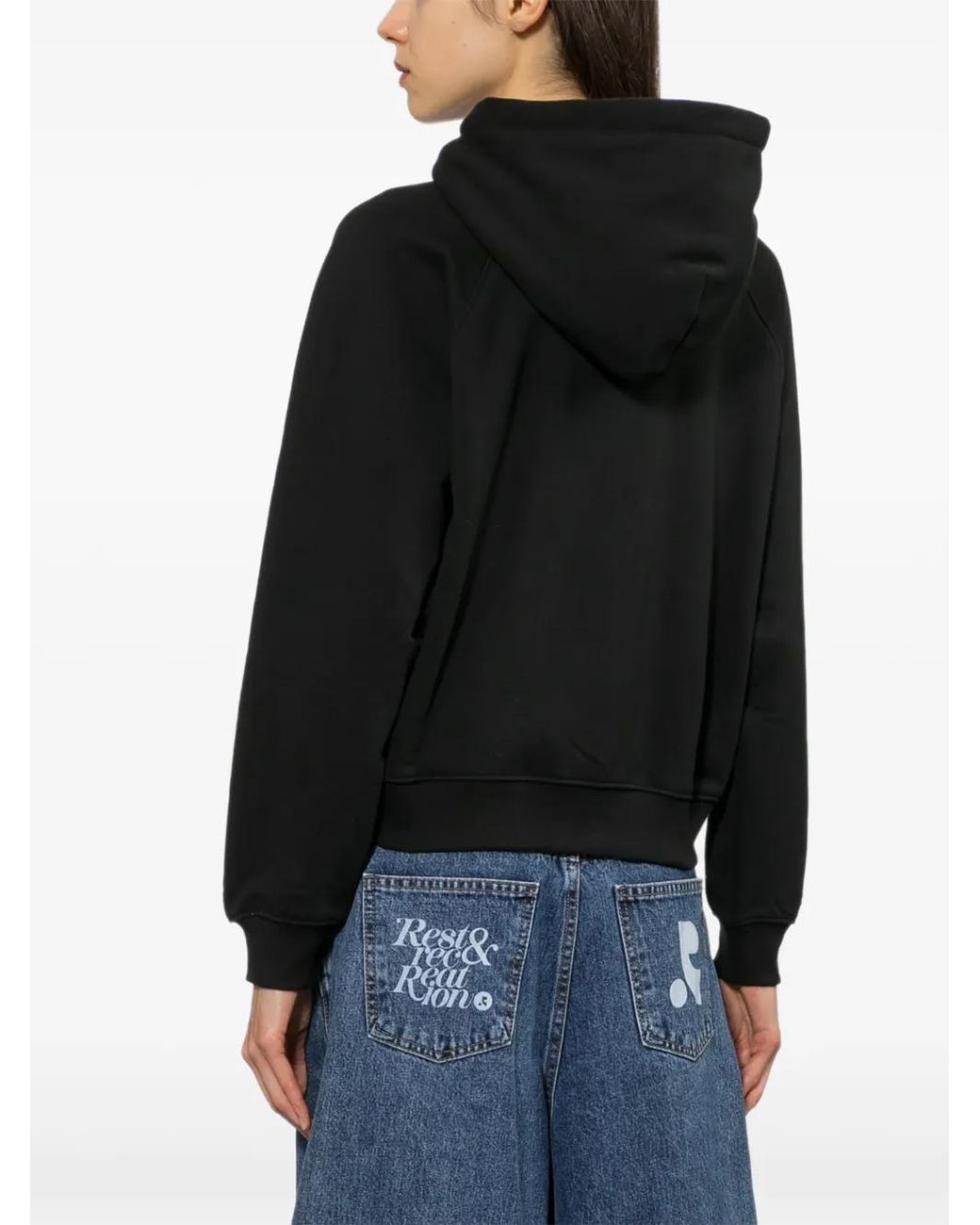 KTZ Black Logo-Embroidered Raglan Hoodie
