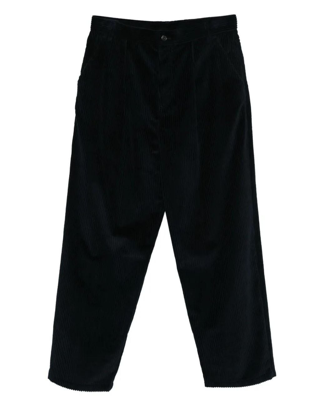 Moschino Black Pleat-Detail Corduroy Trousers for men