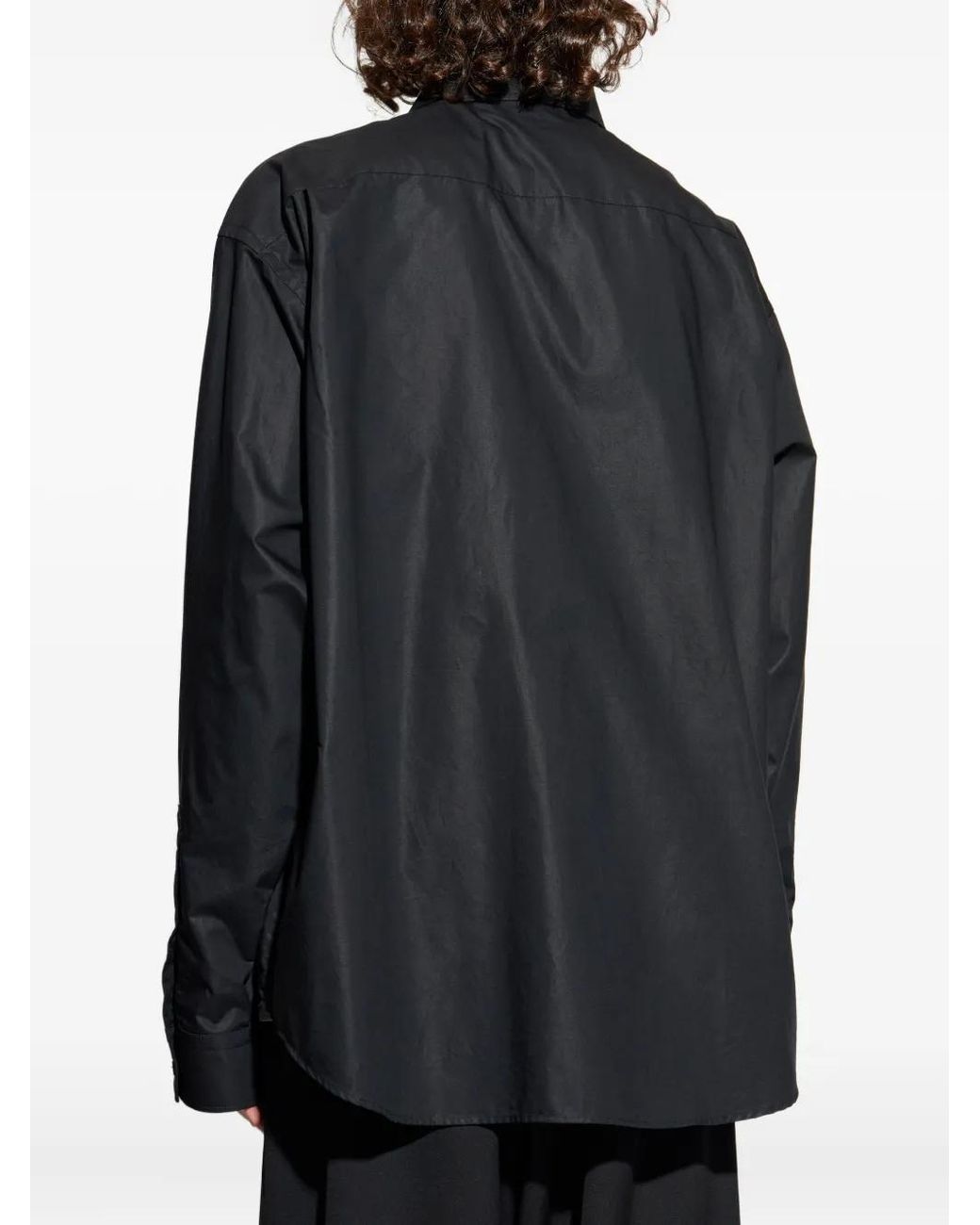 Balenciaga Black Logo-Embroidered Button-Down Shirt for men