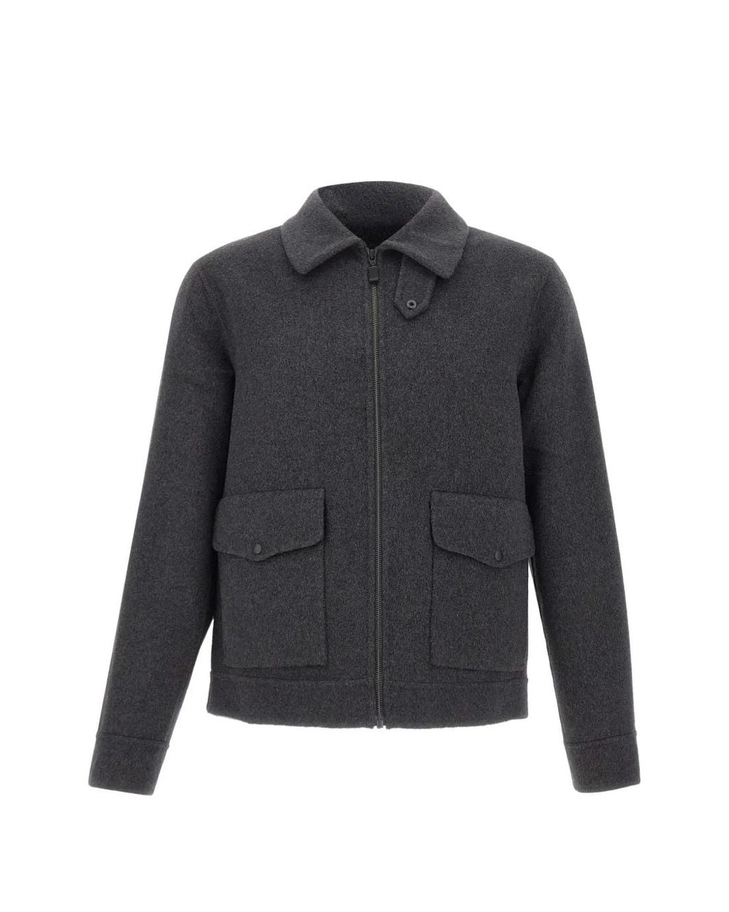 Aspesi Gray Double-Faced Zip-Up Jacket for men
