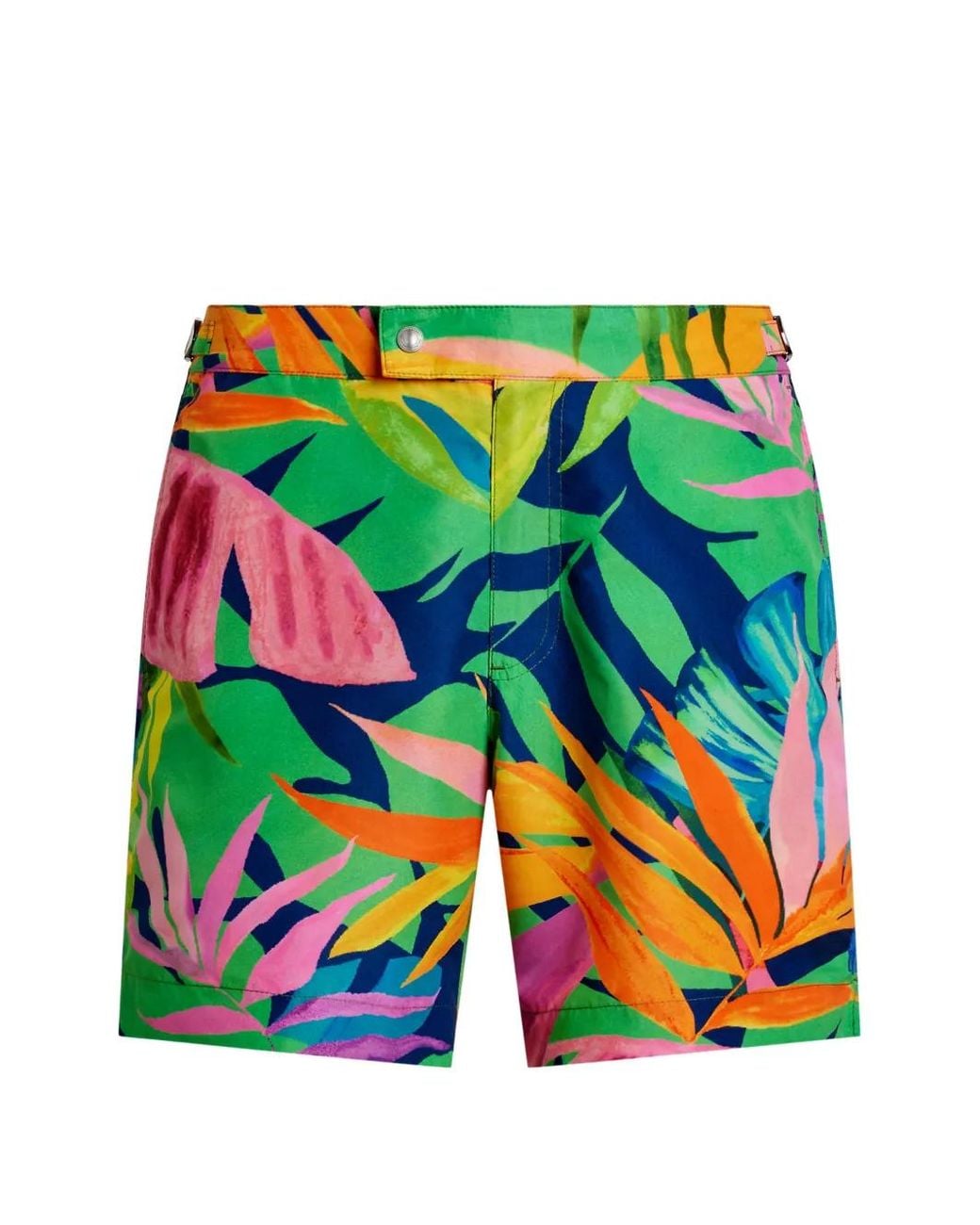 Polo Ralph Lauren Green Tropical-Print Swim Shorts for men