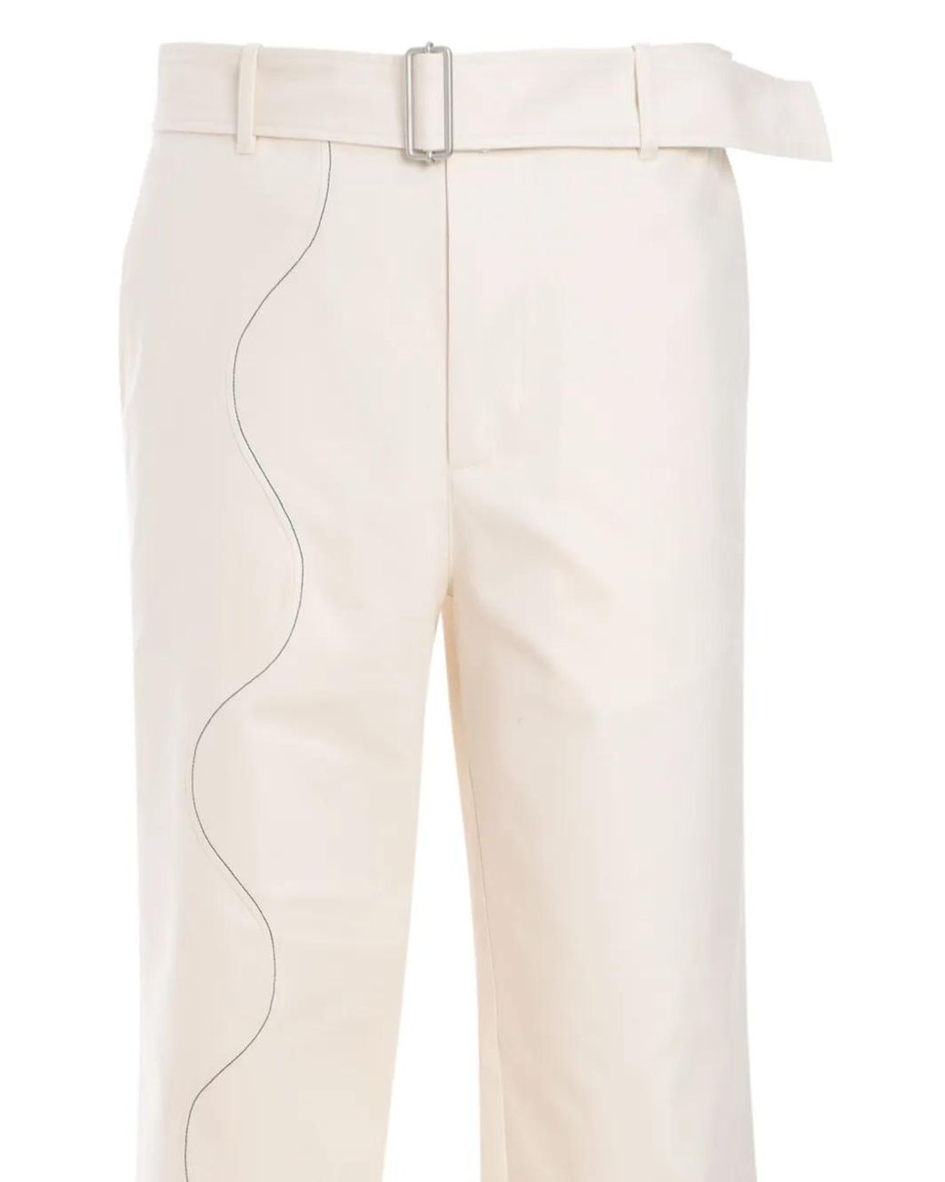 MSGM White Straight-Leg Trousers for men