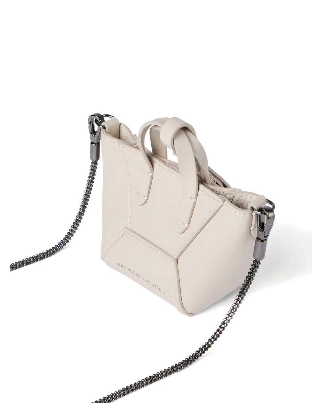Brunello Cucinelli White Leather Mini Bag