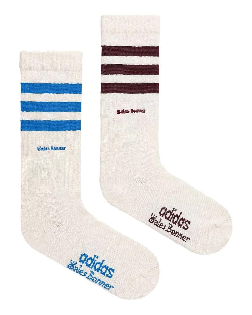 Adidas Blue X Wales Bonner 3-Stripes Socks (Pack Of Two)