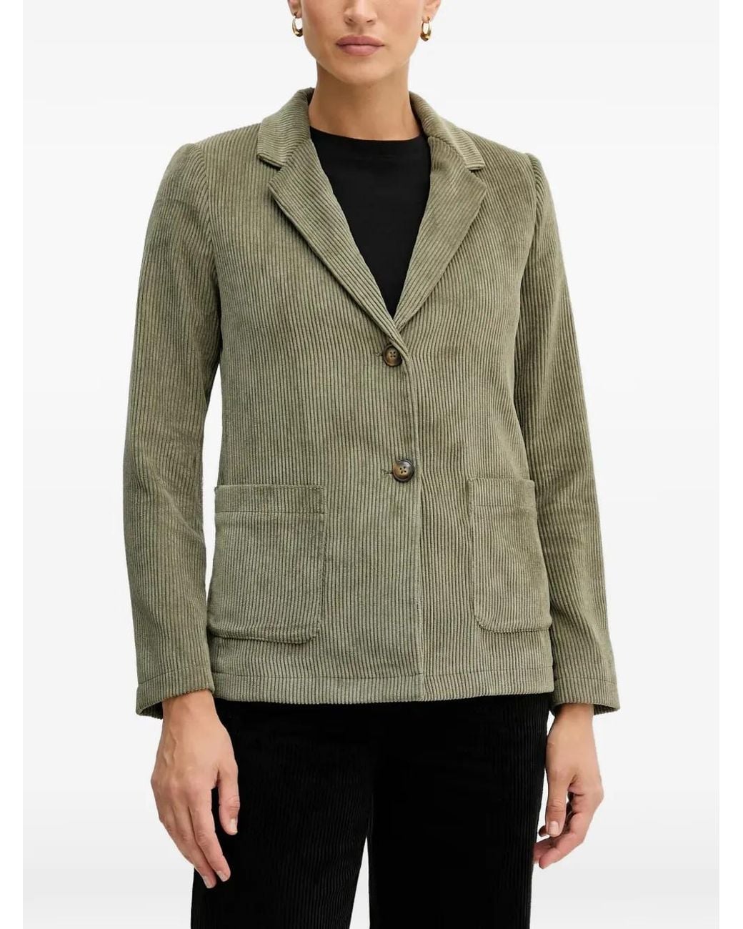 Benetton Green Corduroy Button Top