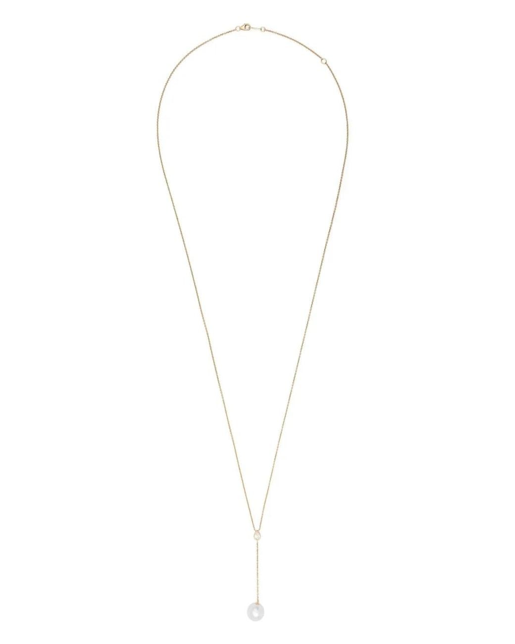 Mizuki White 14Kt Sea Of Beauty Pearl And Diamond Long Necklace