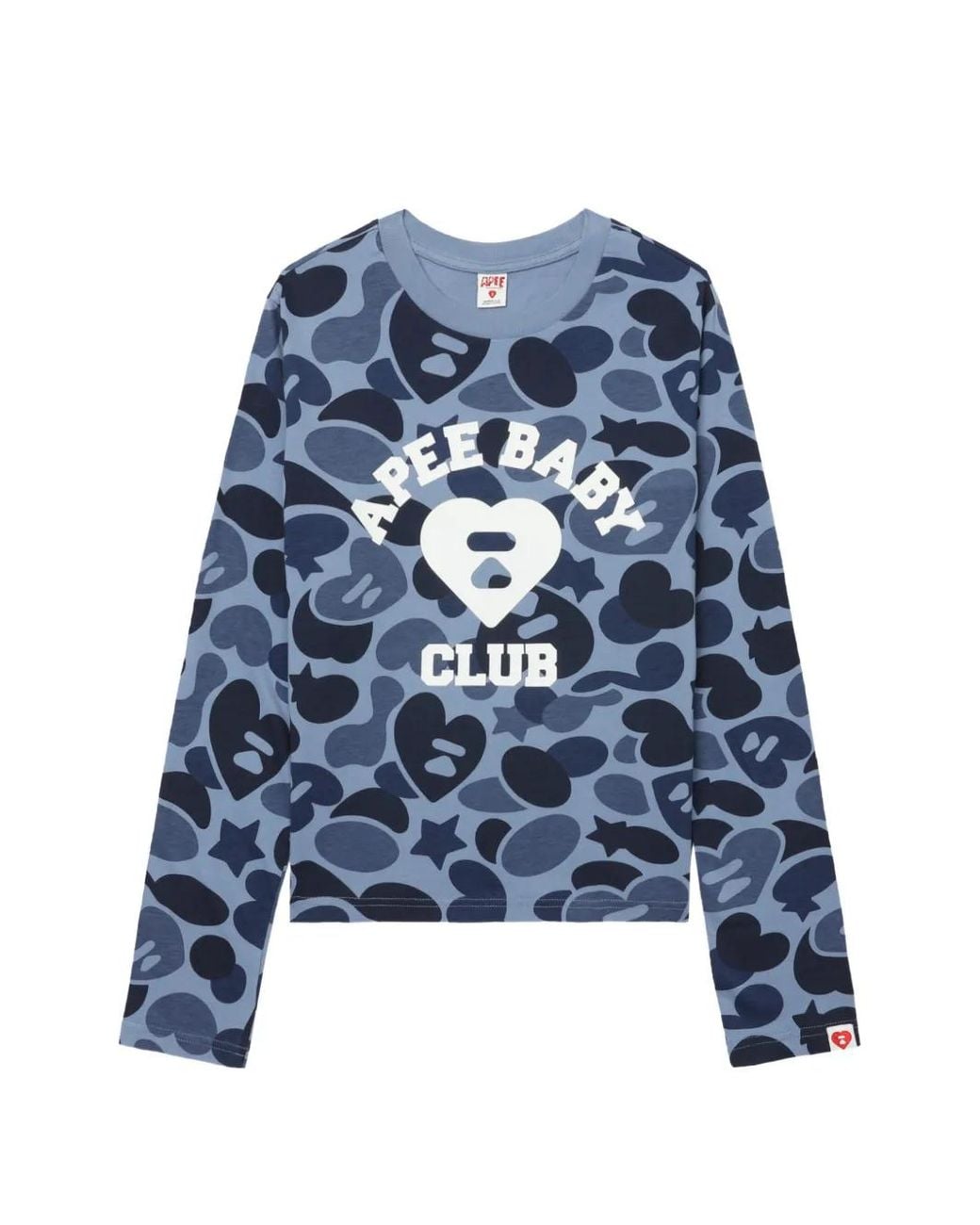 AAPE BY A BATHING AP Blue Camouflage-Print Logo-Print T-Shirt