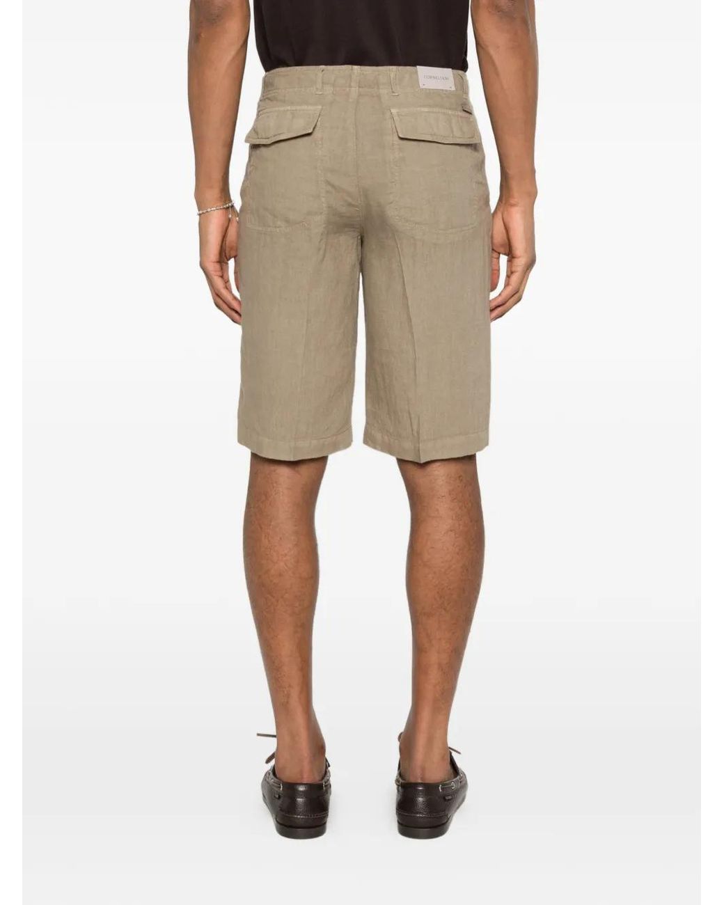 Corneliani White Button Shorts for men