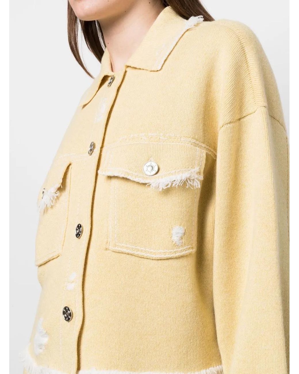 Barrie Natural Fringed Denim Jacket