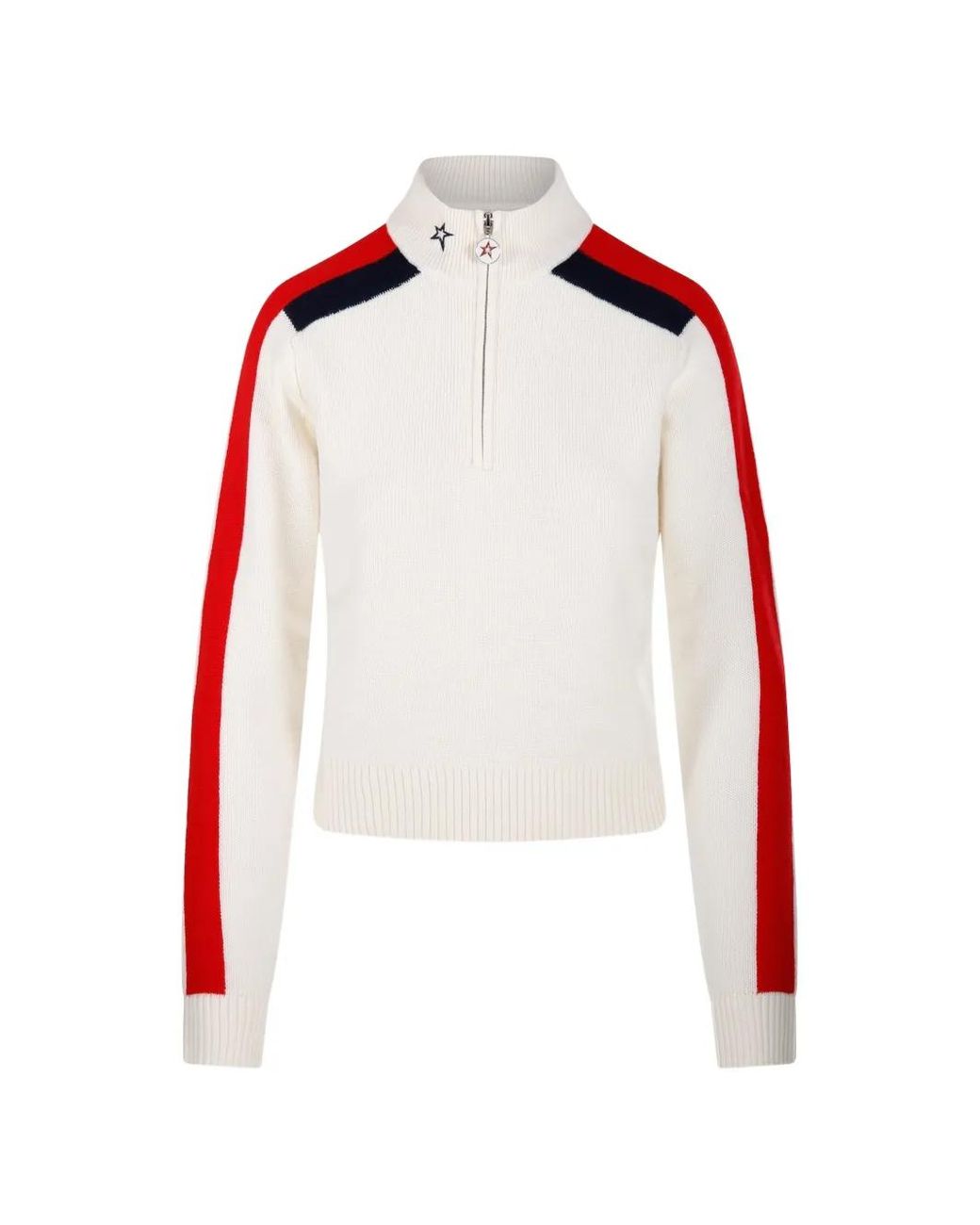 Perfect Moment Red La Tour Merino Wool 1/4 Zip Sweater