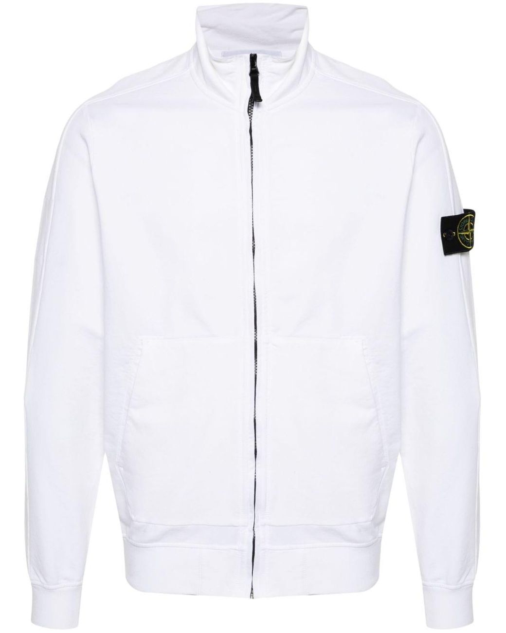Stone island deals zip hoodie white