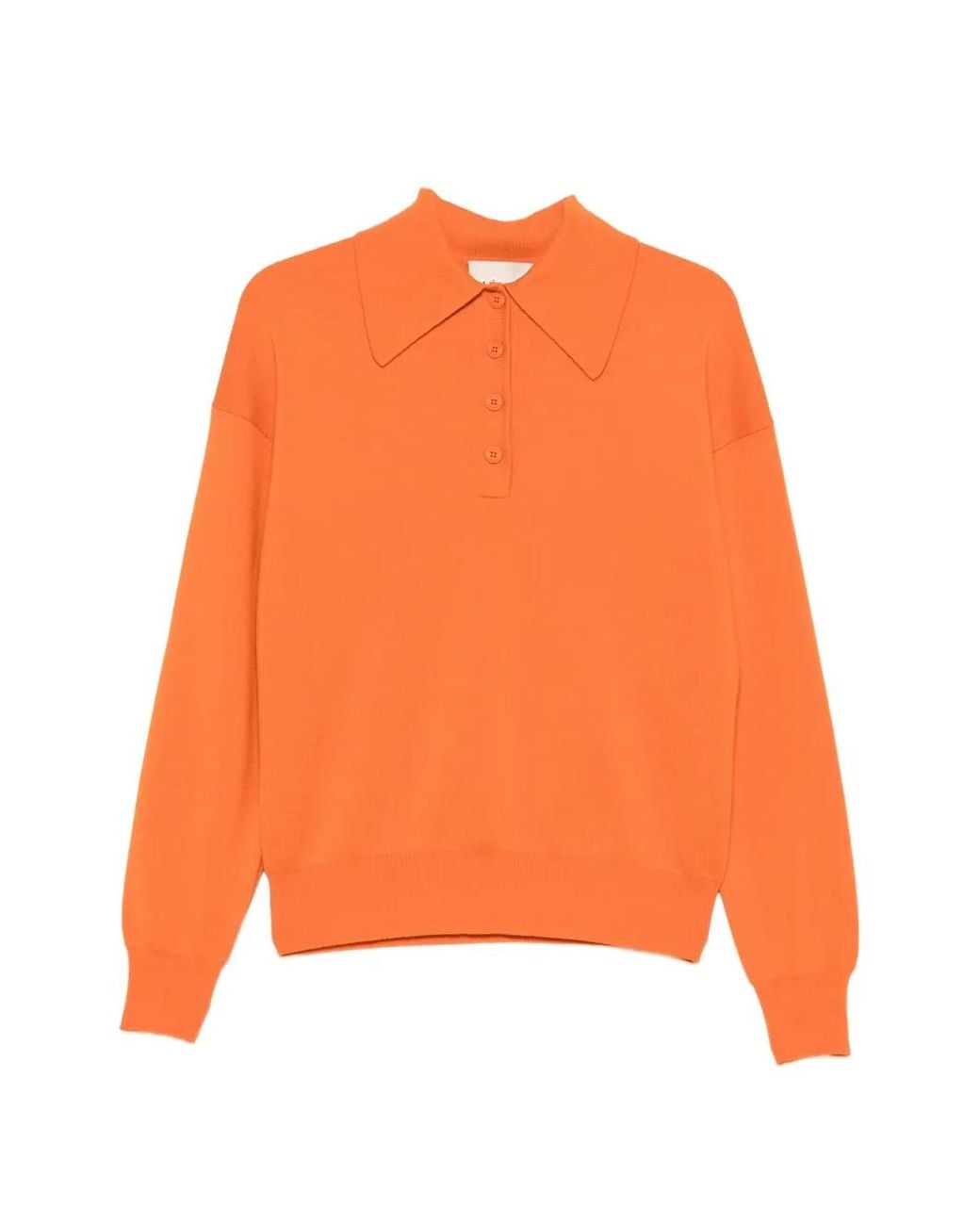ALÉMAIS Logo-Patch Button-Down Polo Sweater in het Orange