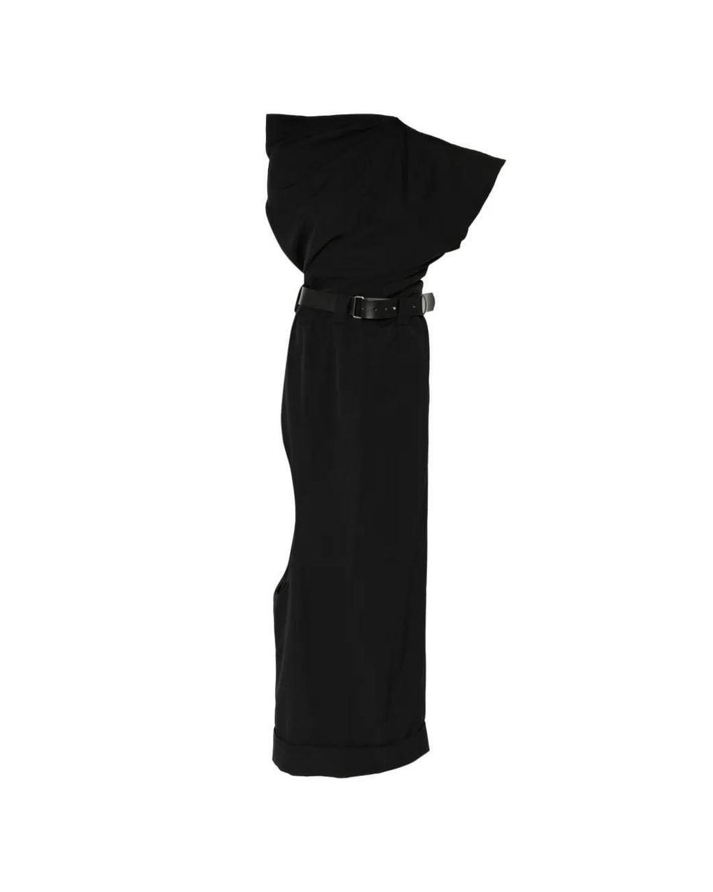 Junya Watanabe Black Robe En Laine À Taille Ceinturée
