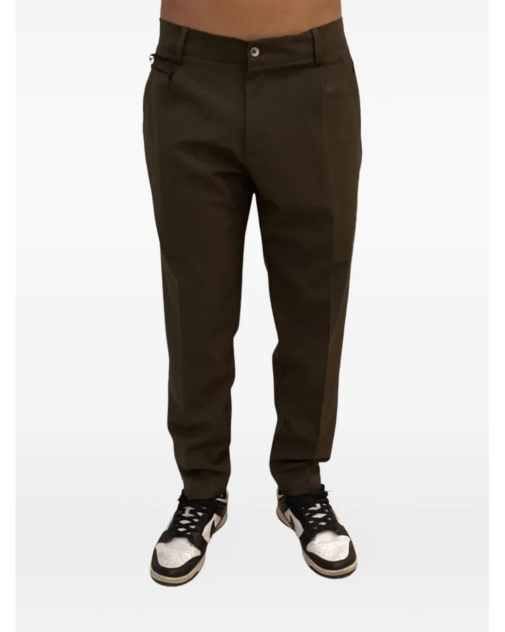 Yes London Black Rear Elasticated-Waistband Trousers for men