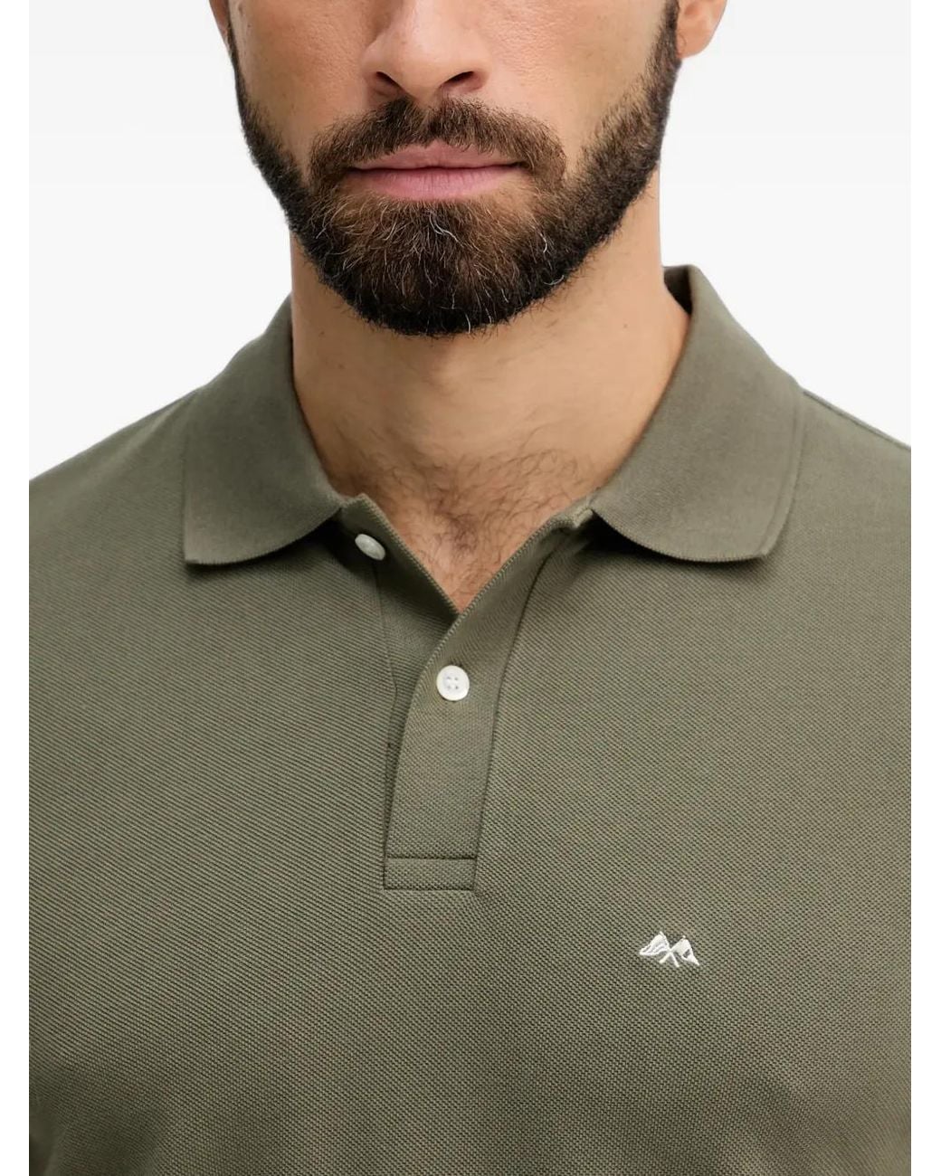 Lindbergh Green Logo-Embroidered Polo Shirt for men