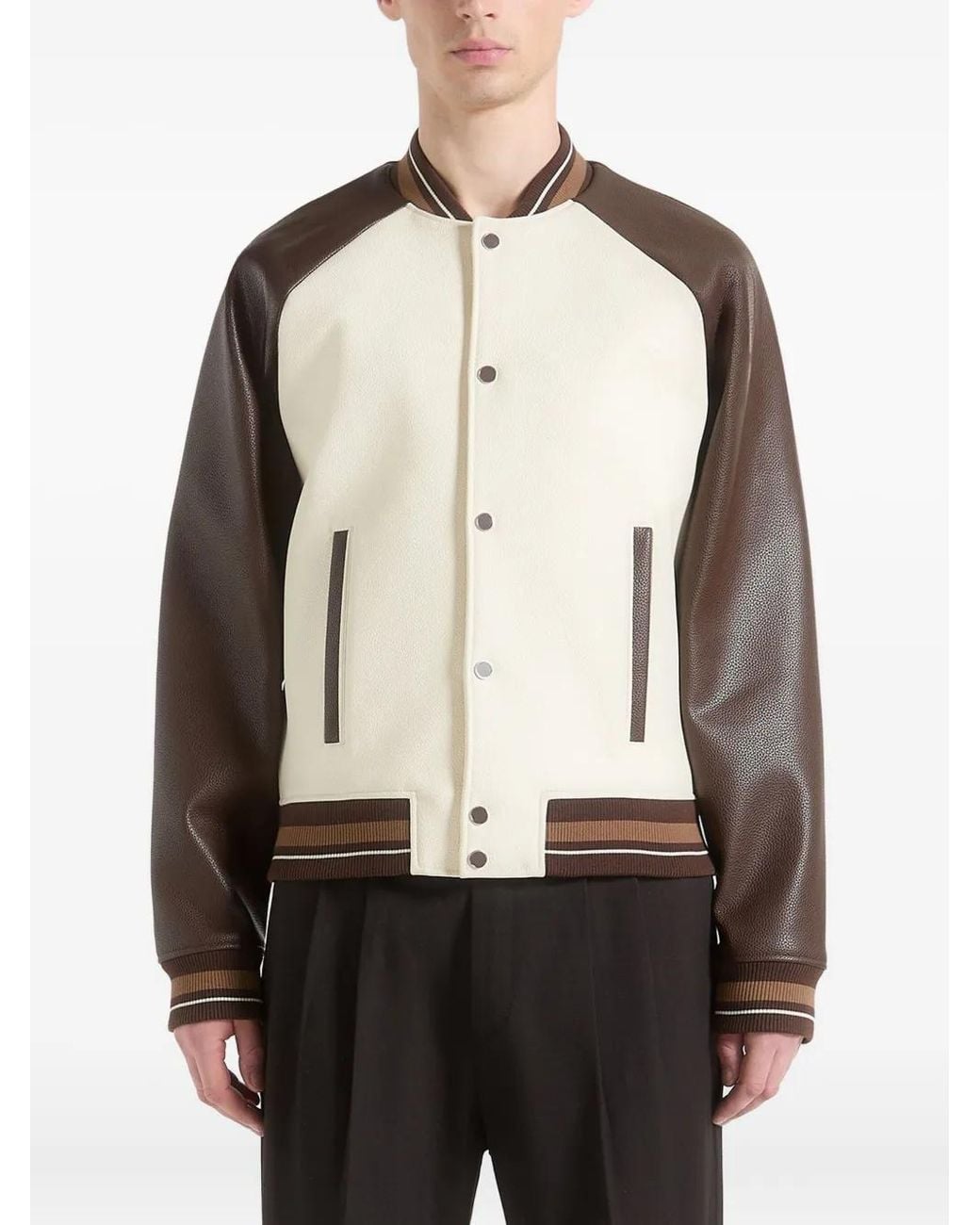 Manière De Voir Natural Guy Contrast Bomber Jacket for men
