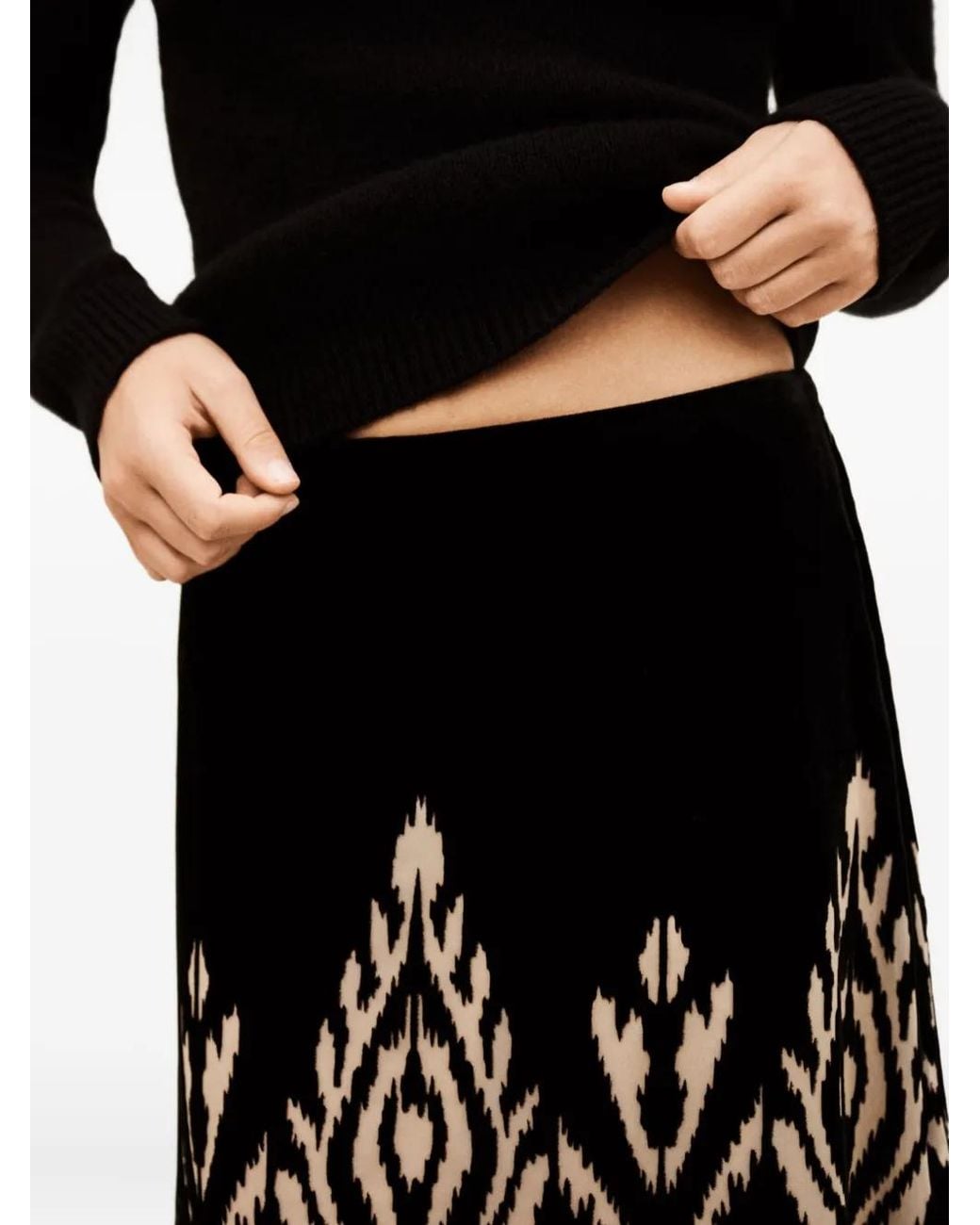 Ba&sh Black Alpha Patterned Skirt