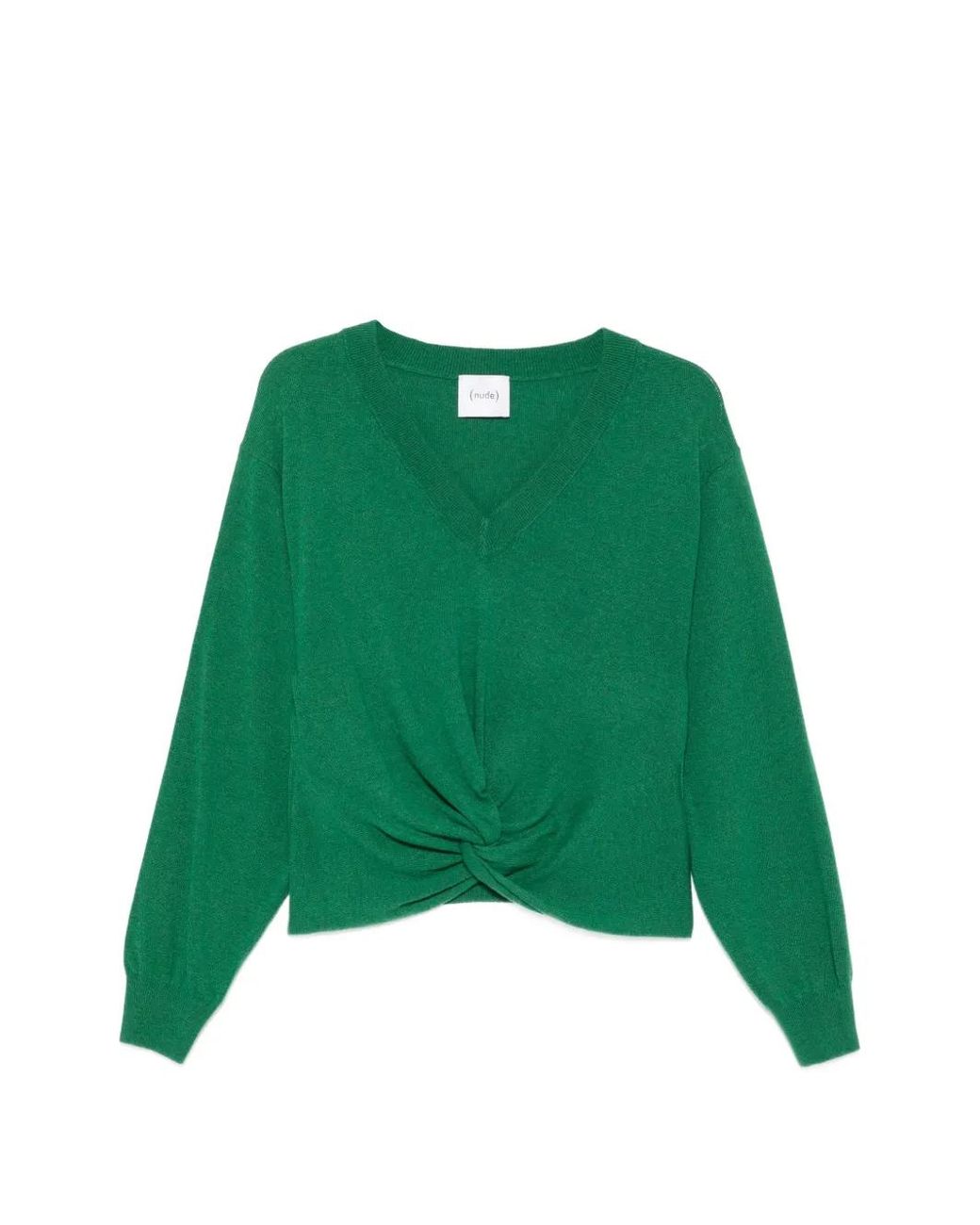 Nude Green Pull À Détail Torsadé Et Col V