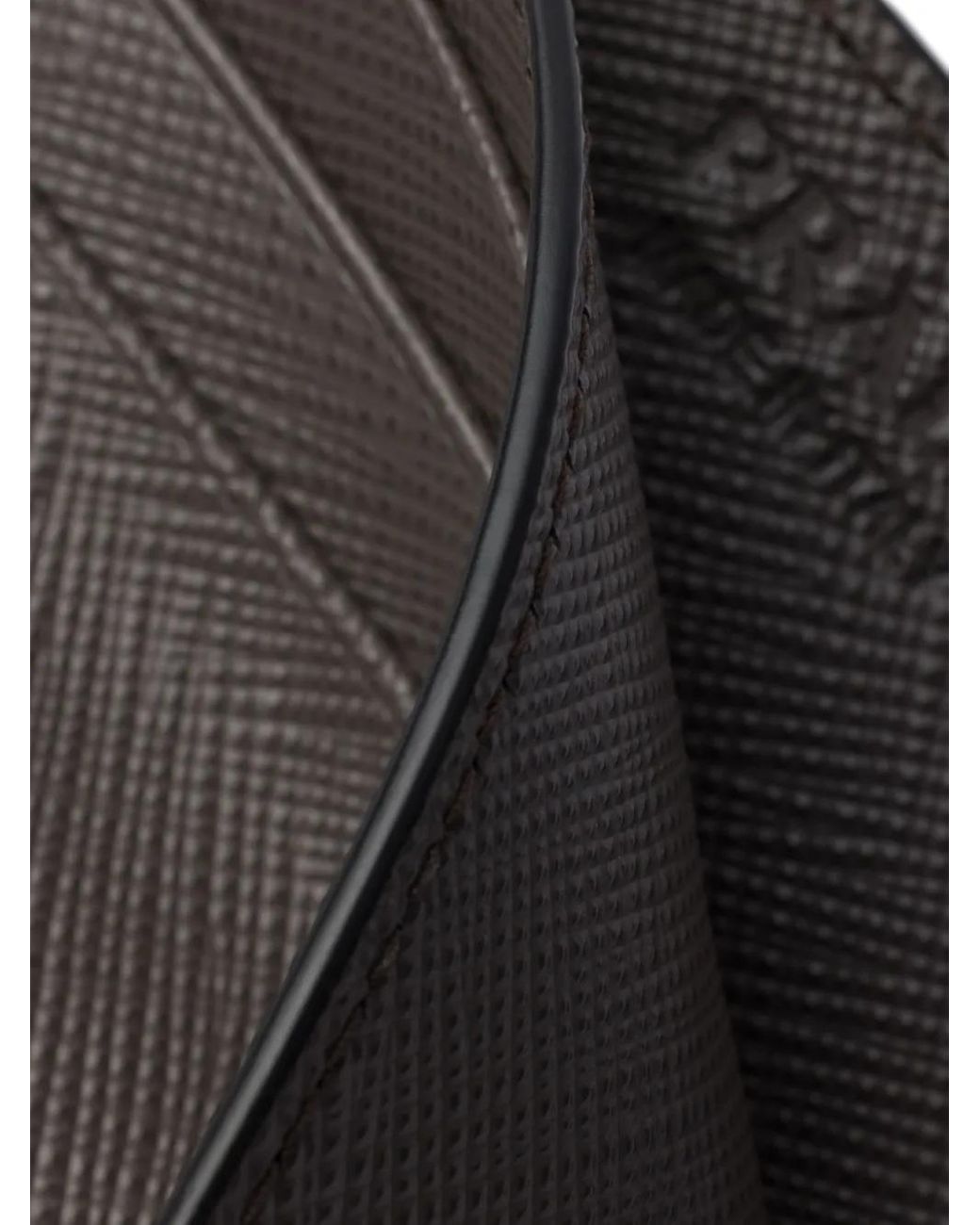 Prada Gray Textured Card Holder for men