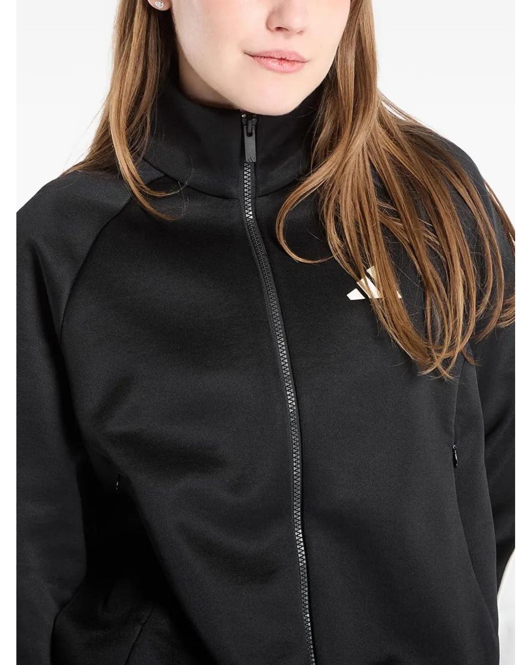 Adidas Black Stadium Logo-Print Zip-Up Sweatshirt