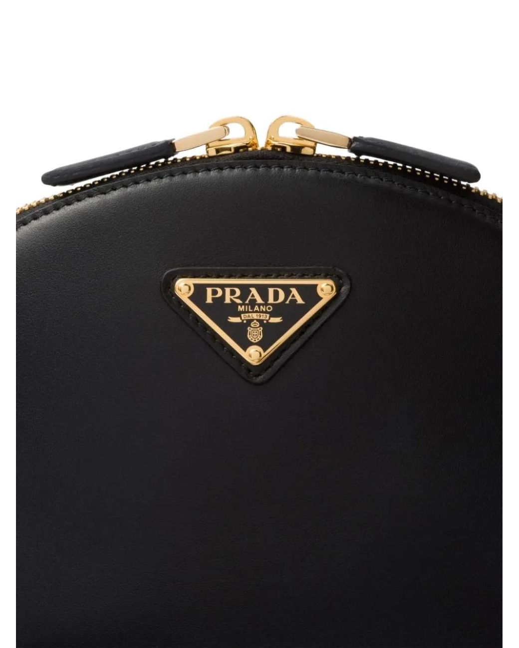 Prada Black Triangle-Logo Zip-Top Shoulder Bag