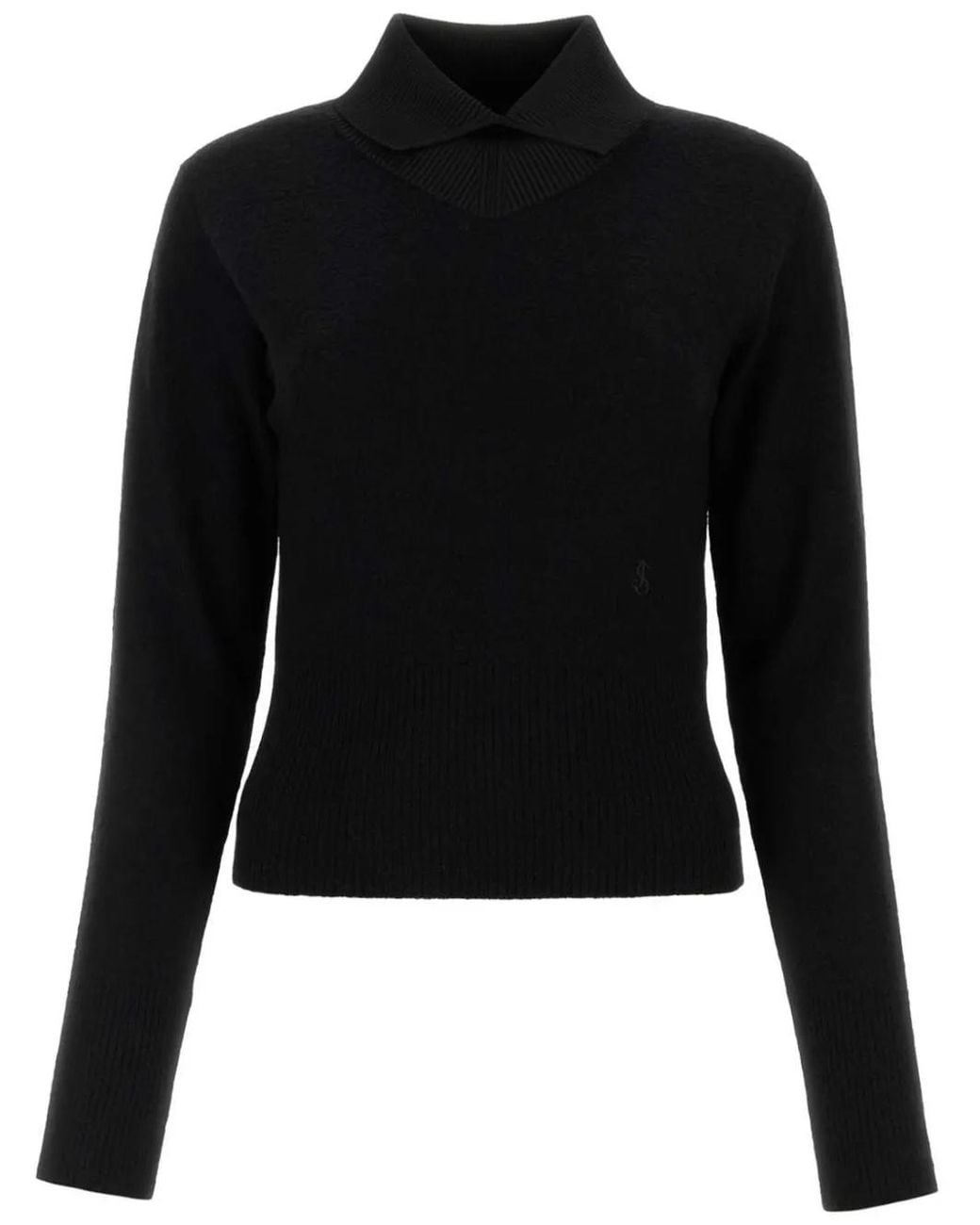 Jil Sander Black Roll Neck Long-Sleeve Sweater
