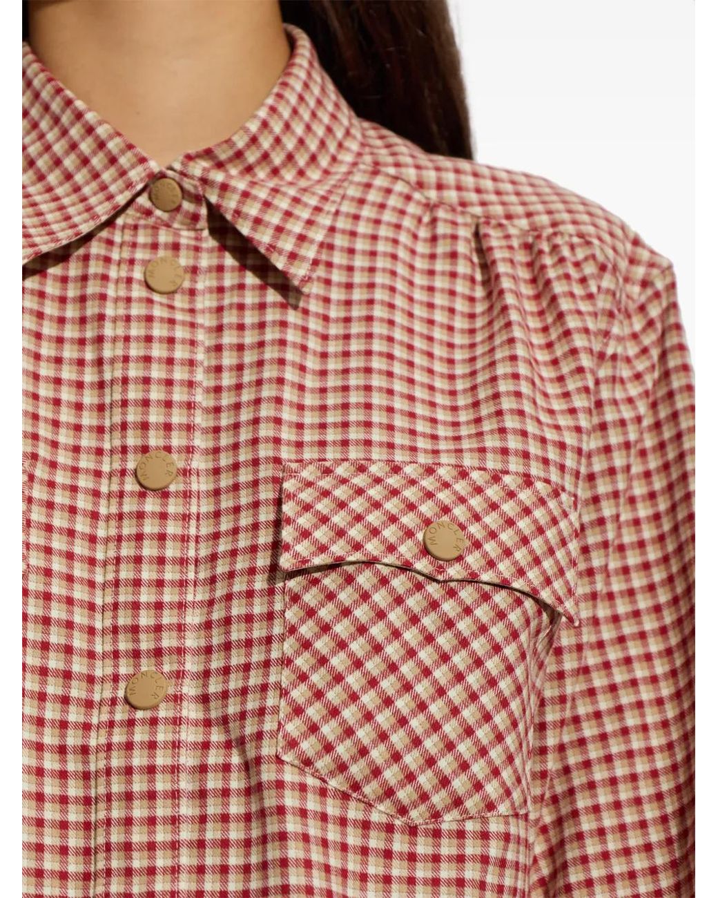 Moncler Pink Gingham-Check Shirt