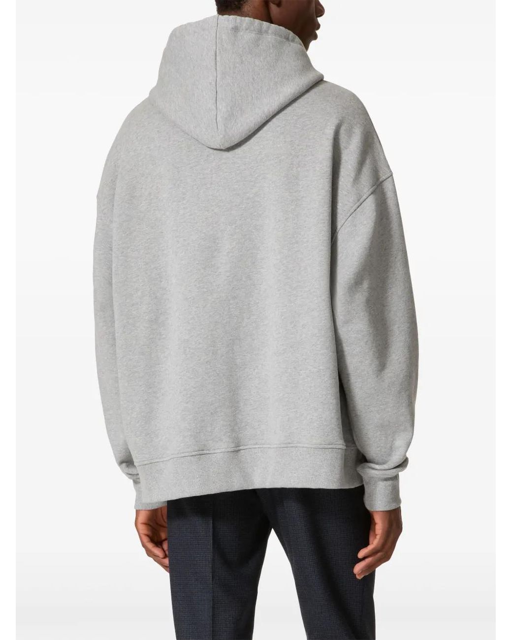 Valentino Garavani Gray V-Detail Hoodie for men