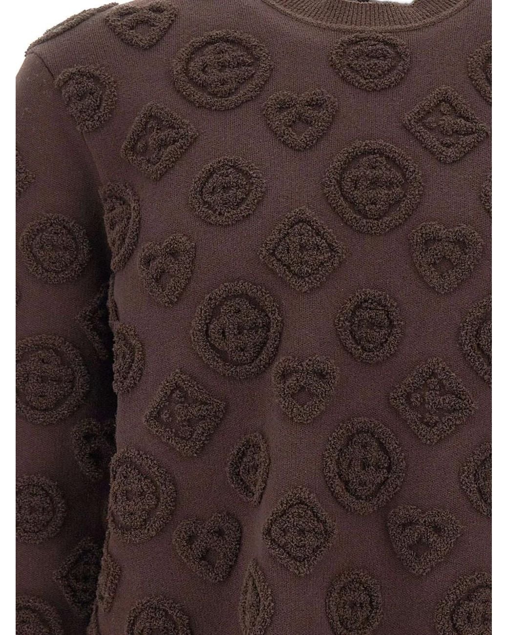 Casablanca Brown Monogram-Texture Sweater for men