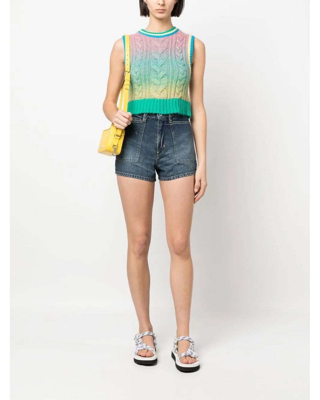 KENZO Blue Logo-Patch Denim Short Shorts