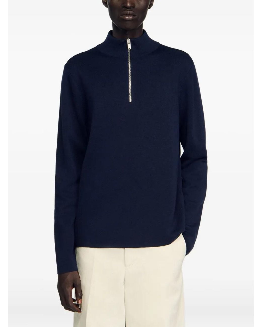 Jersey Con Cuello Alzado Sandro de hombre de color Blue