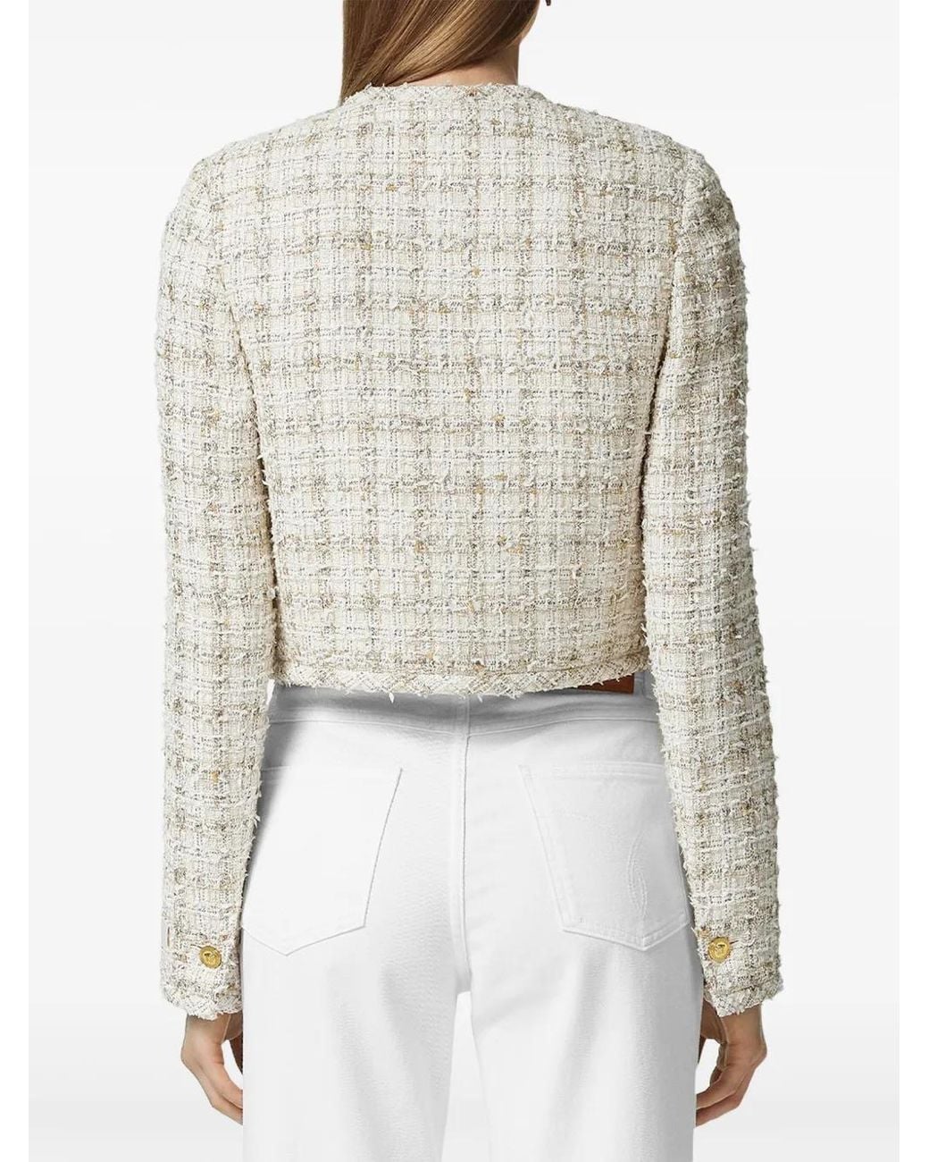 Versace White Jacke Aus Tweed