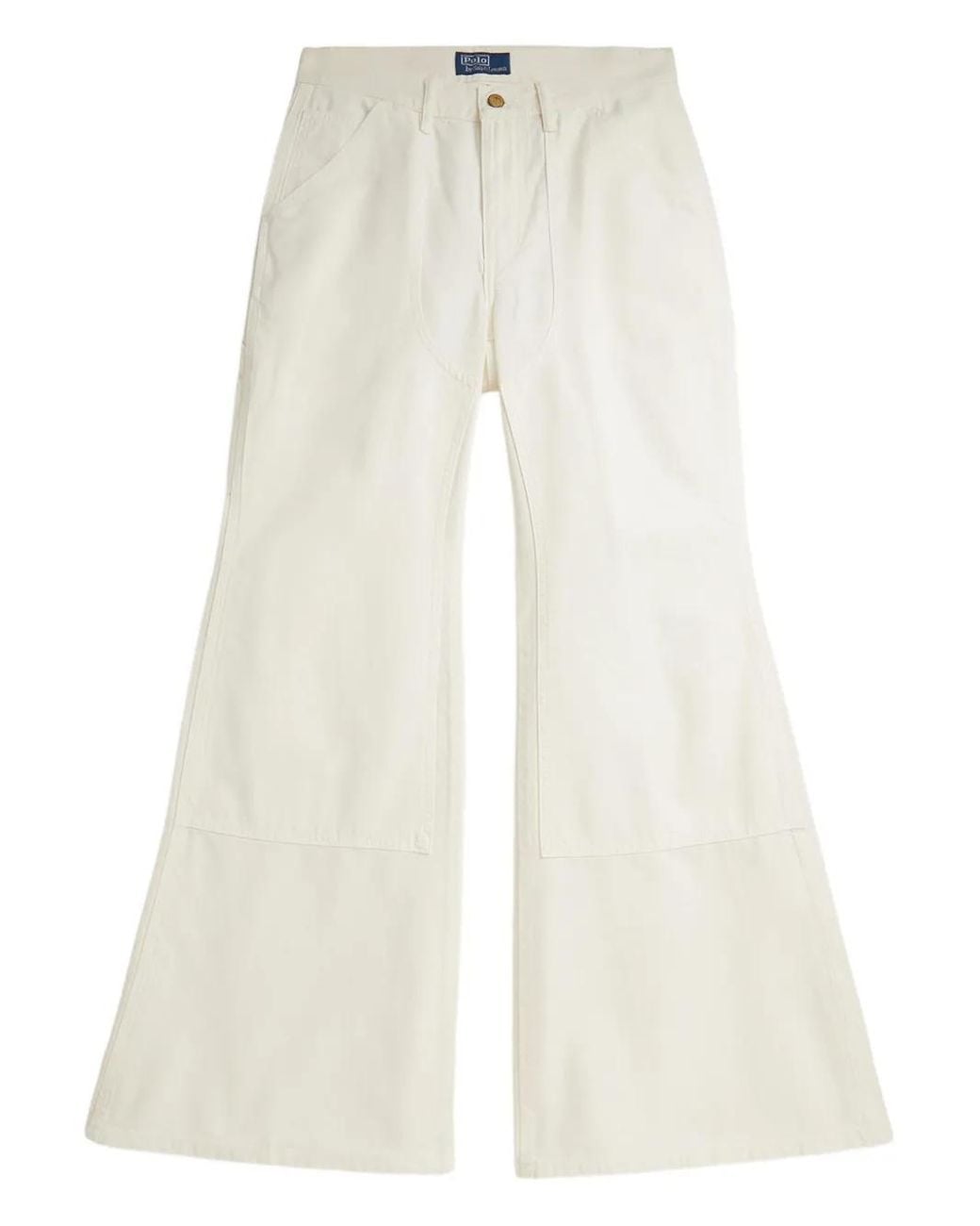 Polo Ralph Lauren White Flared Panelled Trousers