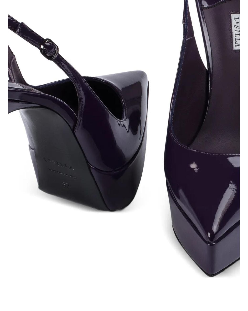 Le Silla Blue Uma Platform Slingback Pumps